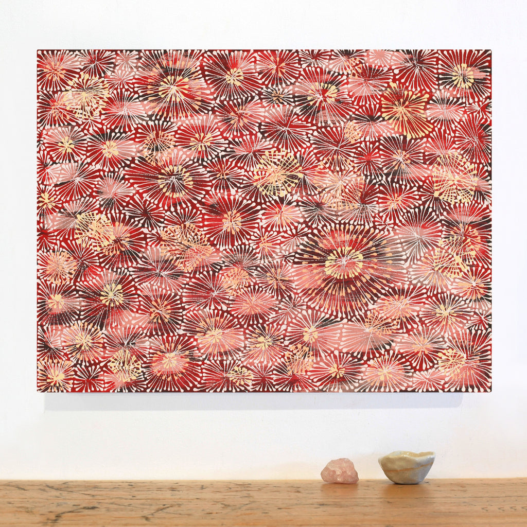 Aboriginal Artwork by Sylvaria Napurrurla Walker, Jitilypuru Jukurrpa, 61x46cm