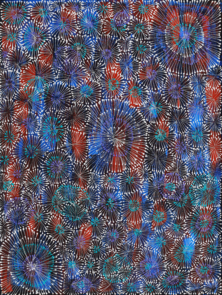 Aboriginal Artwork by Sylvaria Napurrurla Walker, Jitilypuru Jukurrpa, 61x46cm