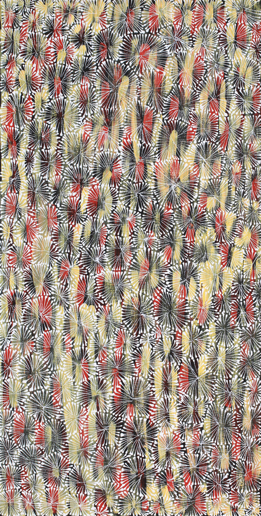 Aboriginal Artwork by Sylvaria Napurrurla Walker, Jitilypuru Jukurrpa, 91x46cm