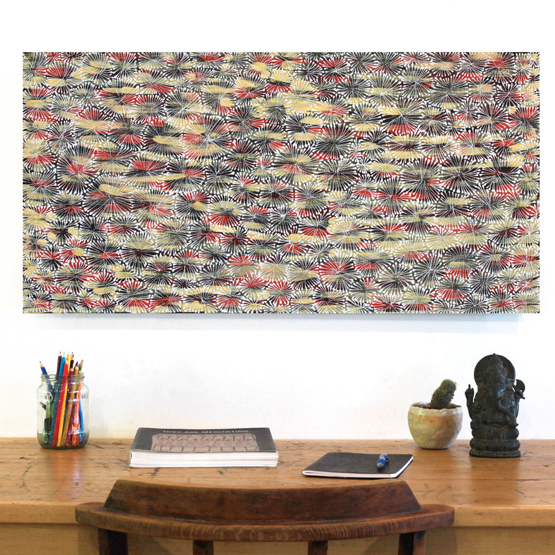 Aboriginal Artwork by Sylvaria Napurrurla Walker, Jitilypuru Jukurrpa, 91x46cm