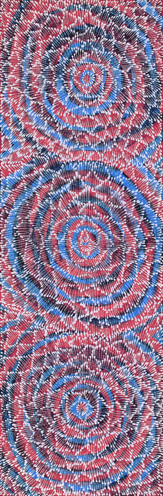 Aboriginal Artwork by Sylvaria Napurrurla Walker, Jitilypuru Jukurrpa, 91x30cm