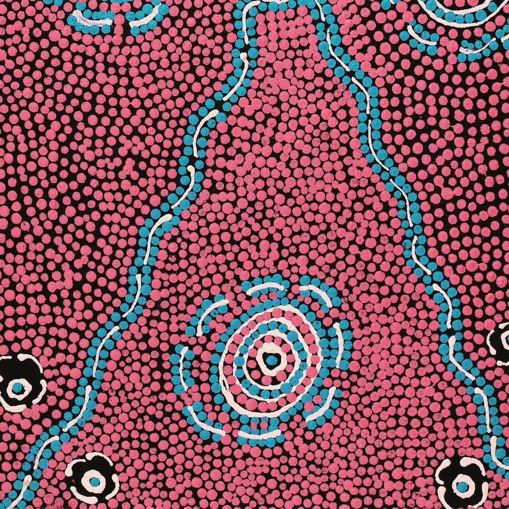 Aboriginal Artwork by Sylvia Napanangka Drover, Nguru Yurntumu-wana (Country around Yuendumu), 61x30cm
