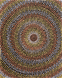 Aboriginal Artwork by Sylvia Napanangka Drover, Nguru Yurntumu-wana (Country around Yuendumu), 50x40cm