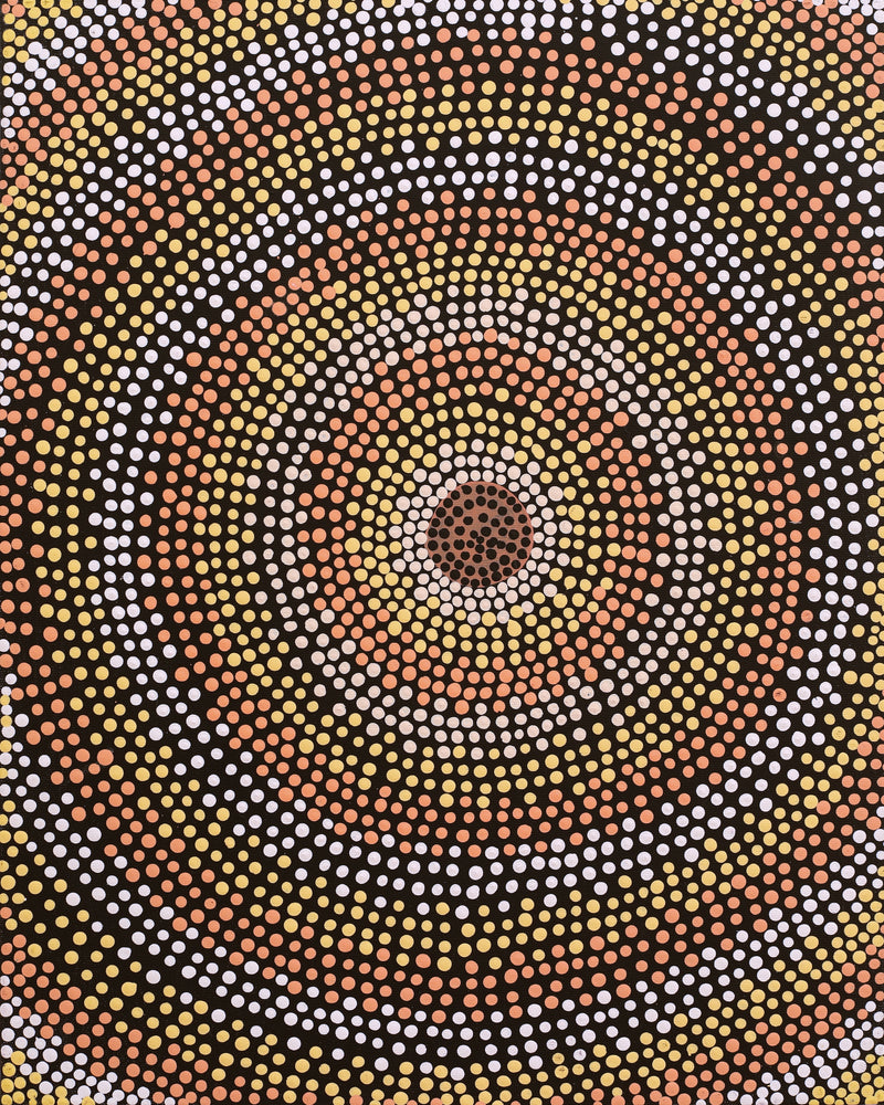 Aboriginal Artwork by Sylvia Napanangka Drover, Nguru Yurntumu-wana (Country around Yuendumu), 50x40cm