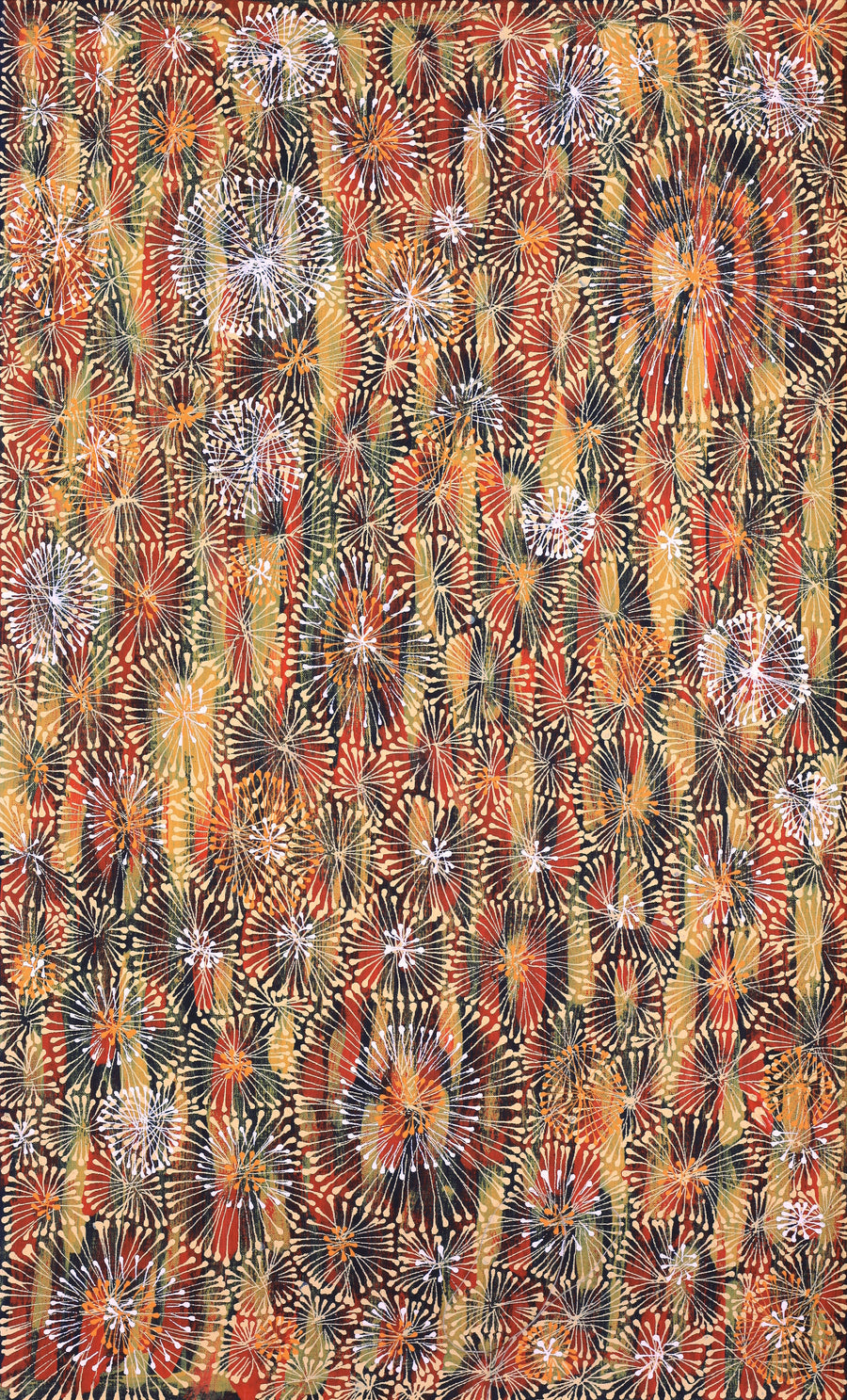 Aboriginal Artwork by Sylvaria Napurrurla Walker, Jitilypuru Jukurrpa, 76x46cm
