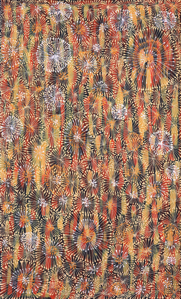 Aboriginal Artwork by Sylvaria Napurrurla Walker, Jitilypuru Jukurrpa, 76x46cm