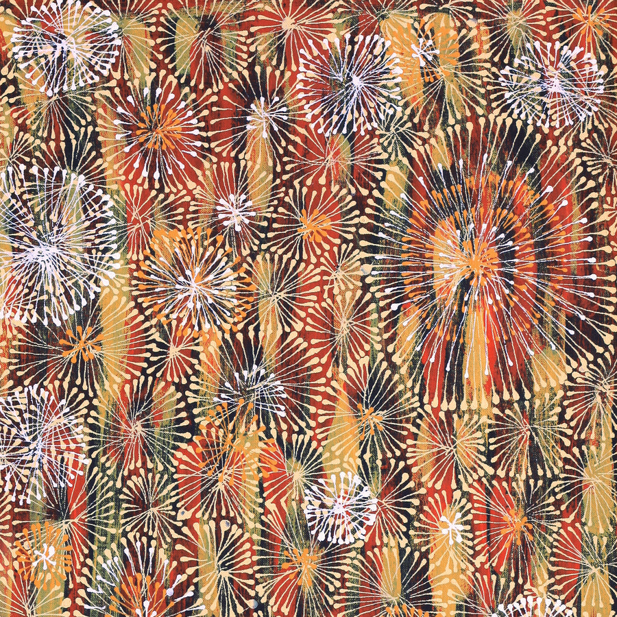 Aboriginal Artwork by Sylvaria Napurrurla Walker, Jitilypuru Jukurrpa, 76x46cm