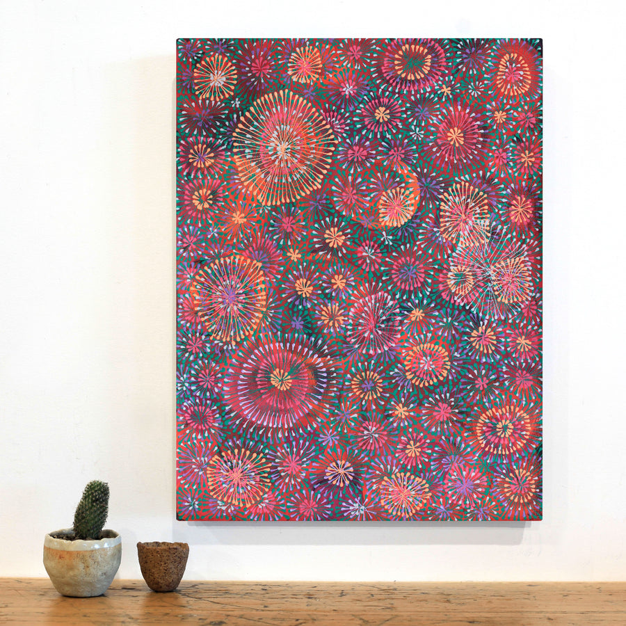 Aboriginal Artwork by Sylvaria Napurrurla Walker, Jitilypuru Jukurrpa, 61x46cm