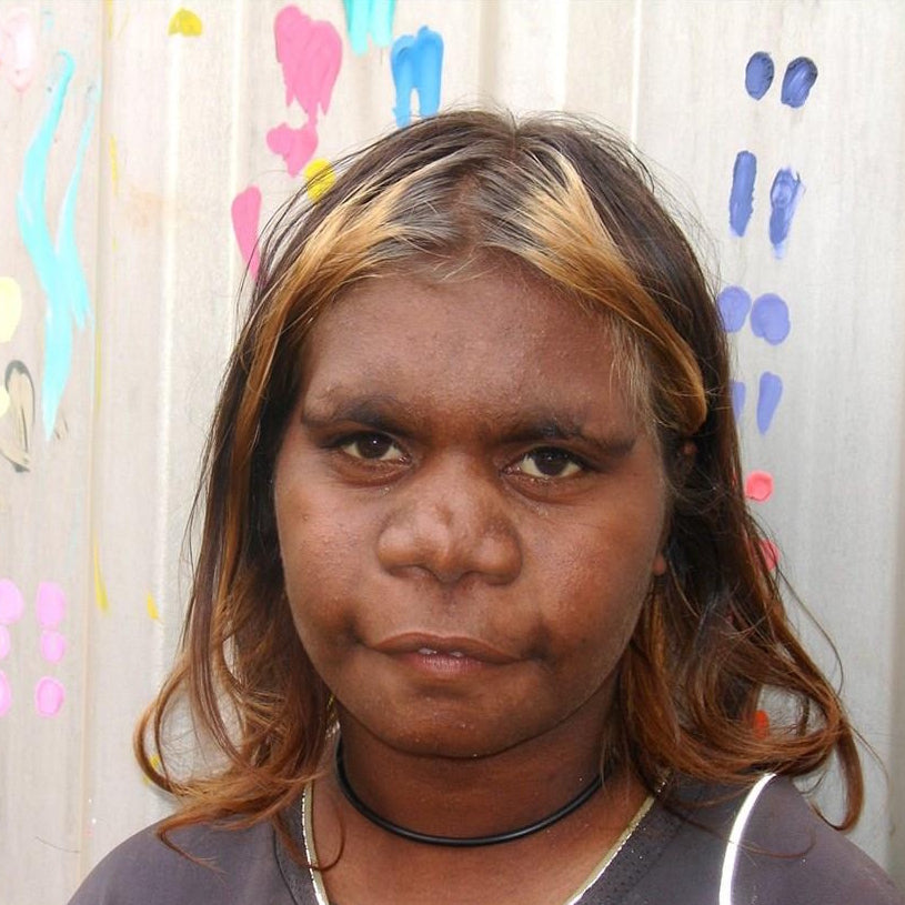 Aboriginal Artwork by Tasha Nampijinpa Collins, Ngapa Jukurrpa (Water Dreaming) - Puyurru, 30x30cm