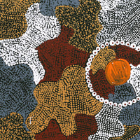 Aboriginal Artwork by Tanya Nungarrayi Collins, Watiya-warnu Jukurrpa (Seed Dreaming), 30x30cm