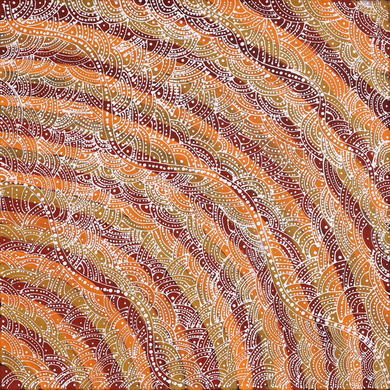 Aboriginal Artwork by Tanya Nungarrayi Collins, Watiya-warnu Jukurrpa (Seed Dreaming), 61x61cm