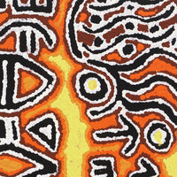 Aboriginal Artwork by Tanya Nungarrayi Collins, Mala Jukurrpa (Rufous Hare-wallaby Dreaming), 30x30cm