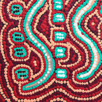 Aboriginal Artwork by Tasha Nampijinpa Collins, Ngapa Jukurrpa (Water Dreaming) - Puyurru, 30x30cm