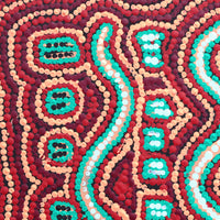 Aboriginal Artwork by Tasha Nampijinpa Collins, Ngapa Jukurrpa (Water Dreaming) - Puyurru, 30x30cm