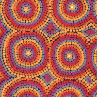 Aboriginal Artwork by Tasha Nampijinpa Collins, Ngapa Jukurrpa (Water Dreaming) - Puyurru, 30x30cm