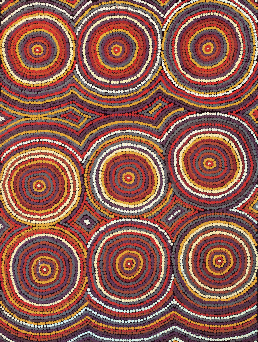 Aboriginal Art by Tasha Nampijinpa Collins, Ngapa Jukurrpa (Water Dreaming) - Puyurru, 61x46cm - ART ARK®