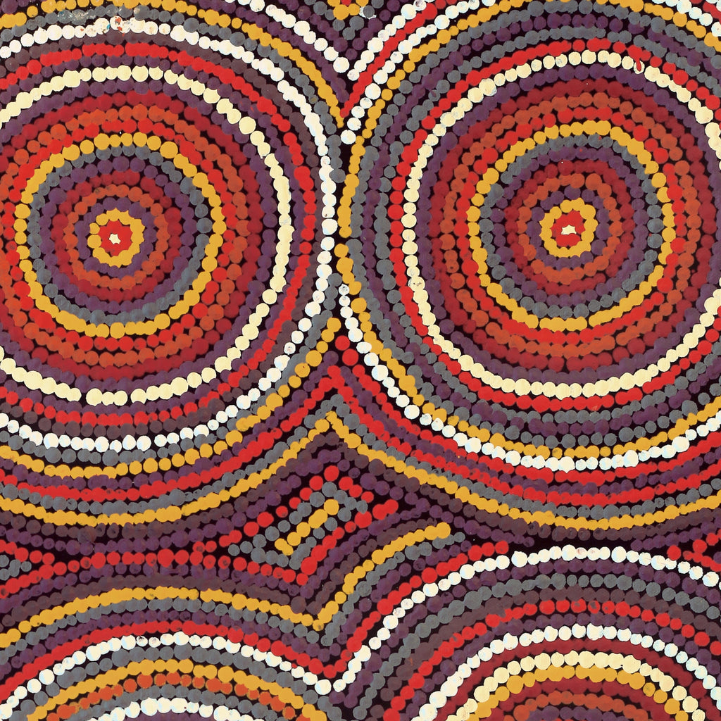 Aboriginal Artwork by Tasha Nampijinpa Collins, Ngapa Jukurrpa (Water Dreaming) - Puyurru, 61x46cm - ART ARK®