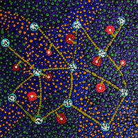 Aboriginal Artwork by Tasma Peltherre Palmer, Lukarrara Jukurrpa, 30x30cm