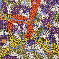 Aboriginal Artwork by Tasma Peltherre Palmer, Lukarrara Jukurrpa, 30x30cm