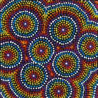 Aboriginal Artwork by Teranie Nangala Williams, Wanakiji Jukurrpa (Bush Tomato Dreaming), 30x30cm