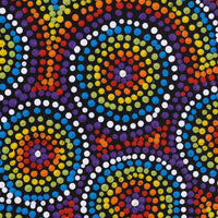Aboriginal Artwork by Teranie Nangala Williams, Wanakiji Jukurrpa (Bush Tomato Dreaming), 30x30cm