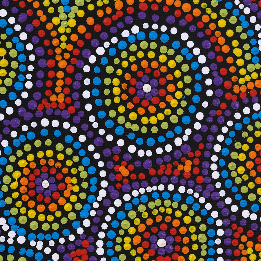Aboriginal Artwork by Teranie Nangala Williams, Wanakiji Jukurrpa (Bush Tomato Dreaming), 30x30cm