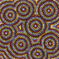 Aboriginal Artwork by Teranie Nangala Williams, Wanakiji Jukurrpa (Bush Tomato Dreaming), 30x30cm