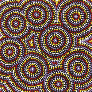 Aboriginal Artwork by Teranie Nangala Williams, Wanakiji Jukurrpa (Bush Tomato Dreaming), 30x30cm - ART ARK®
