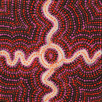 Aboriginal Artwork by Teranie Nangala Williams, Wanakiji Jukurrpa (Bush Tomato Dreaming), 30x30cm