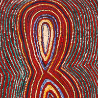 Aboriginal Artwork by Tess Napaljarri Ross, Wanakiji Jukurrpa (Bush Tomato Dreaming), 107x46cm