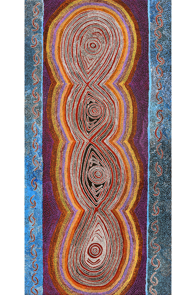 Aboriginal Artwork by Tess Napaljarri Ross, Warlukurlangu Jukurrpa (Fire country Dreaming), 183x91cm