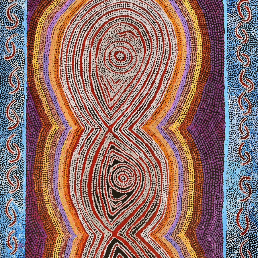Aboriginal Artwork by Tess Napaljarri Ross, Warlukurlangu Jukurrpa (Fire country Dreaming), 183x91cm