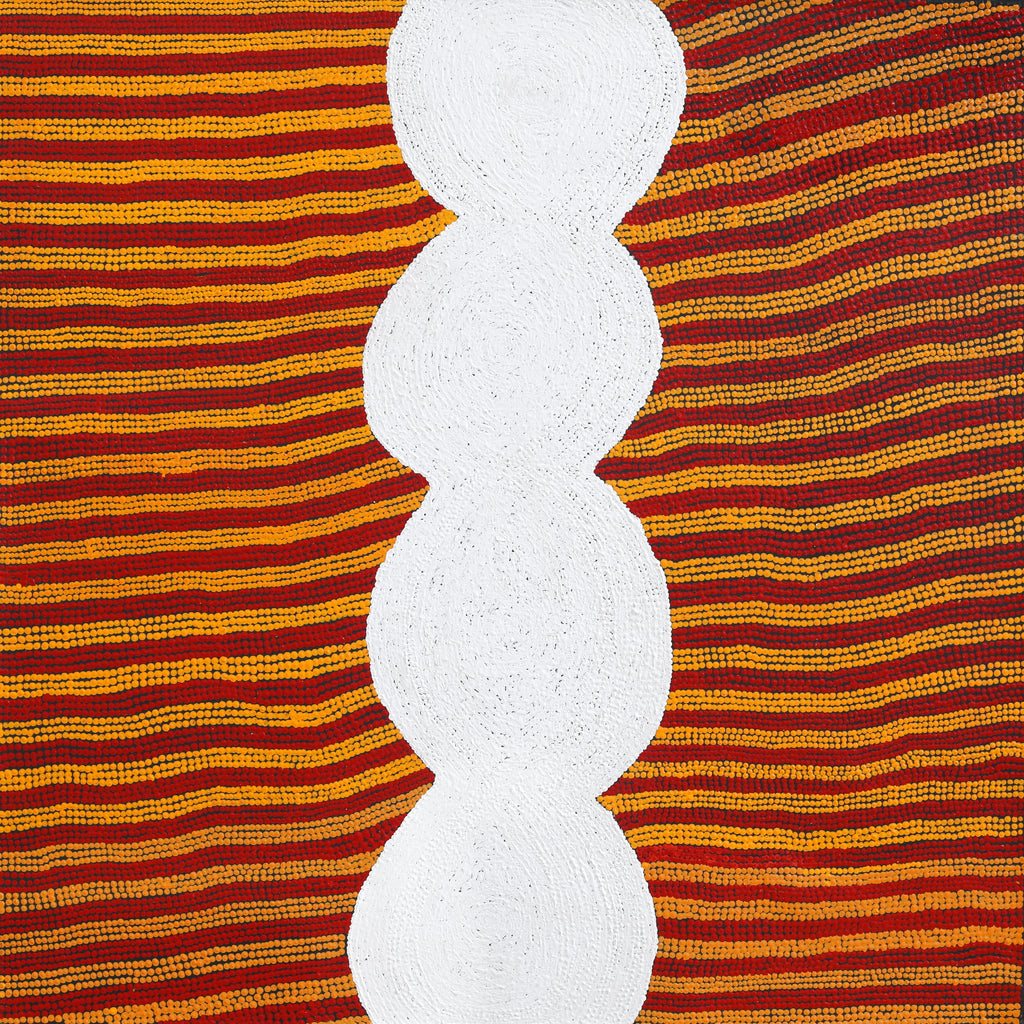 Aboriginal Art by Tess Napaljarri Ross, Warlukurlangu Jukurrpa (Fire country Dreaming), 107x107cm - ART ARK®