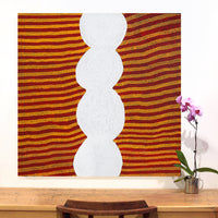 Aboriginal Artwork by Tess Napaljarri Ross, Warlukurlangu Jukurrpa (Fire country Dreaming), 107x107cm