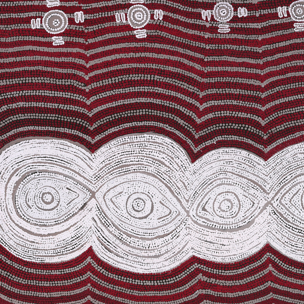 Aboriginal Art by Tess Napaljarri Ross, Warlukurlangu Jukurrpa (Fire country Dreaming), 122x122cm - ART ARK®