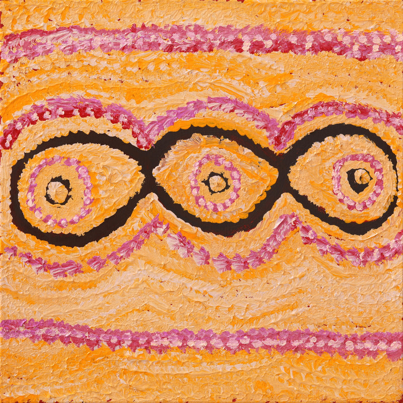 Aboriginal Artwork by Tess Napaljarri Ross, Wardapi Jukurrpa (Goanna Dreaming) - Yarripurlangu, 30x30cm