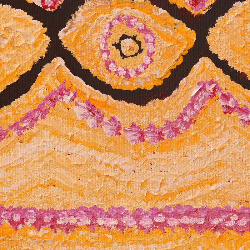 Aboriginal Artwork by Tess Napaljarri Ross, Wardapi Jukurrpa (Goanna Dreaming) - Yarripurlangu, 30x30cm