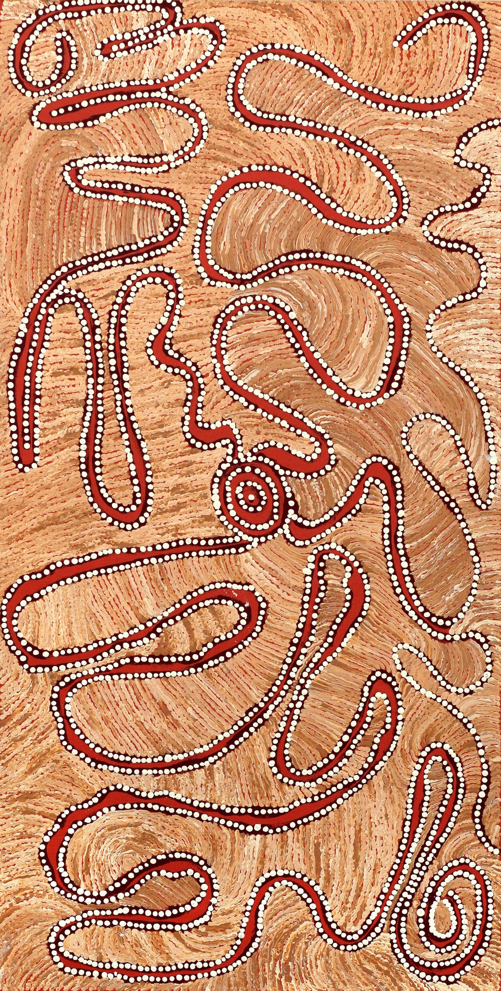 Aboriginal Artwork by Tess Napaljarri Ross, Wardapi Jukurrpa (Goanna Dreaming) - Yarripurlangu, 91x46cm