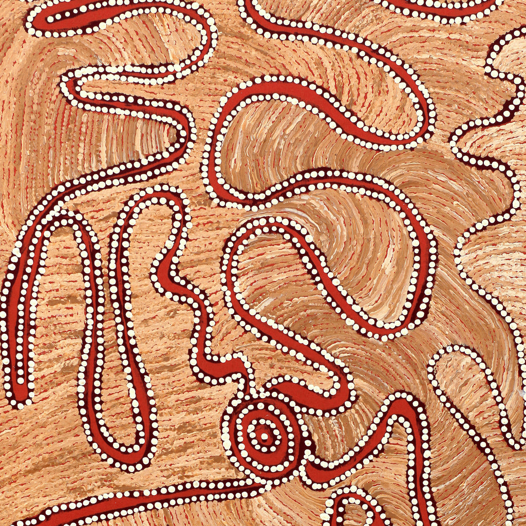 Aboriginal Artwork by Tess Napaljarri Ross, Wardapi Jukurrpa (Goanna Dreaming) - Yarripurlangu, 91x46cm