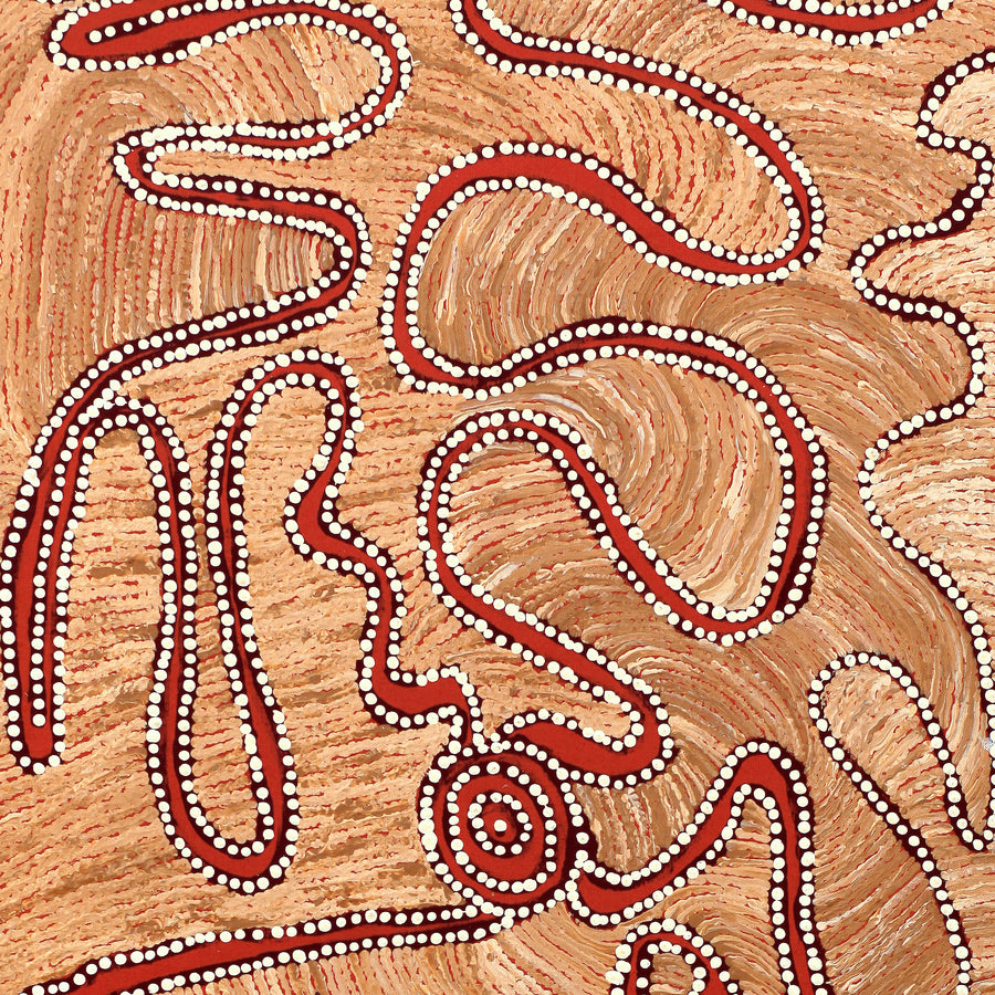 Aboriginal Artwork by Tess Napaljarri Ross, Wardapi Jukurrpa (Goanna Dreaming) - Yarripurlangu, 91x46cm