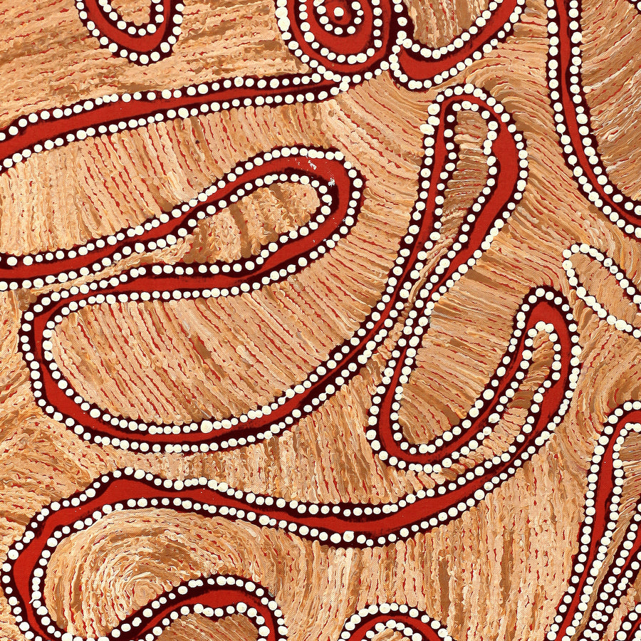 Aboriginal Artwork by Tess Napaljarri Ross, Wardapi Jukurrpa (Goanna Dreaming) - Yarripurlangu, 91x46cm