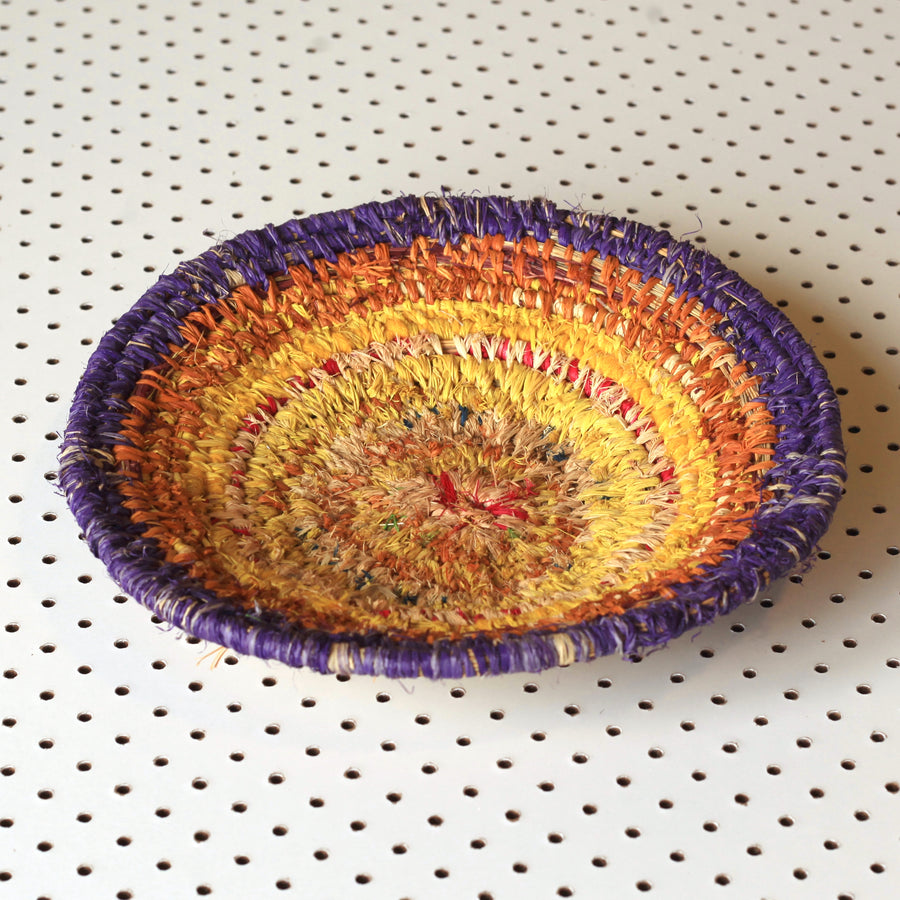 Aboriginal Artwork by Tjanpi basket, Thelma Mclean, Mantamaru (27-29cm)