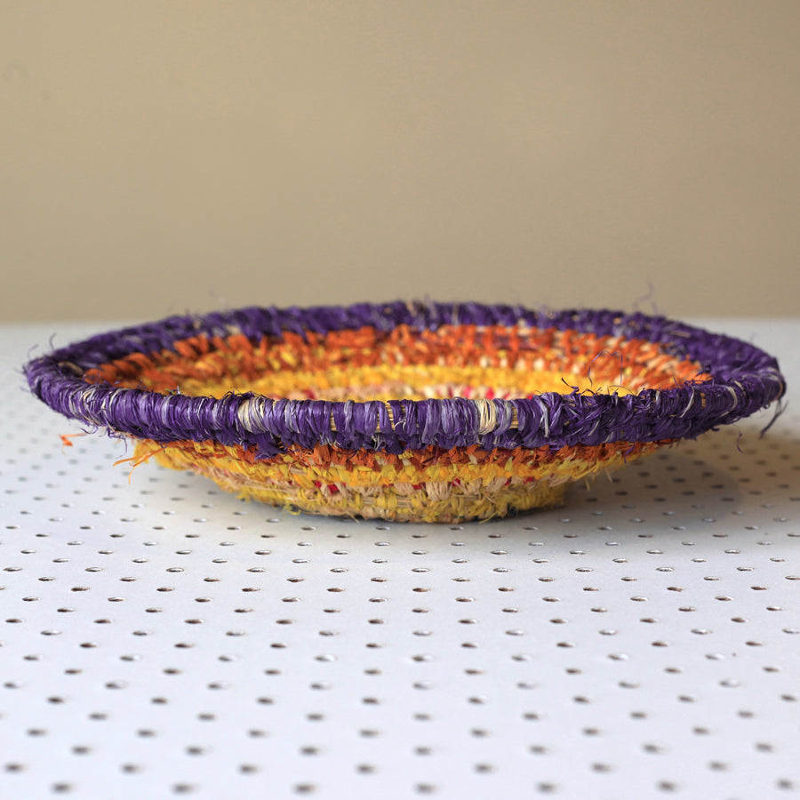 Aboriginal Artwork by Tjanpi basket, Thelma Mclean, Mantamaru (27-29cm)