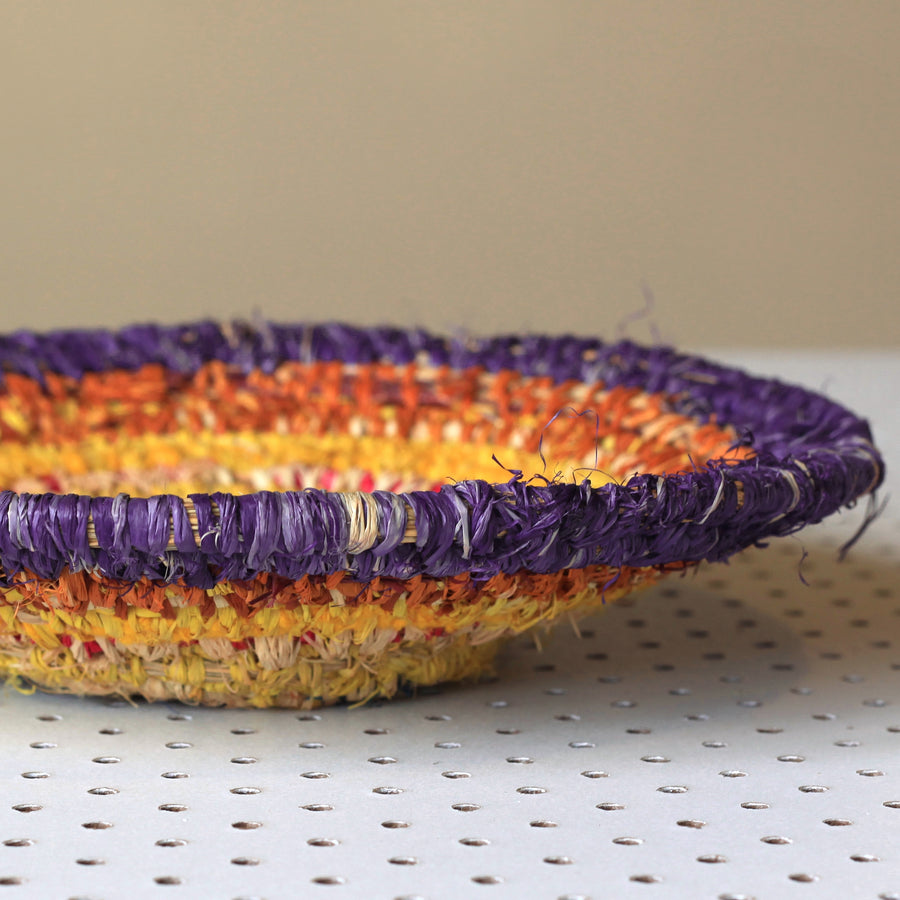 Aboriginal Artwork by Tjanpi basket, Thelma Mclean, Mantamaru (27-29cm)