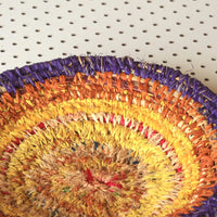 Aboriginal Artwork by Tjanpi basket, Thelma Mclean, Mantamaru (27-29cm)