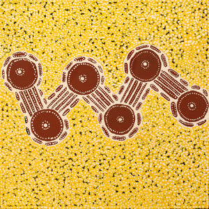 Aboriginal Artwork by Theresa Napurrurla Ross, Pamapardu Jukurrpa (Flying Ant Dreaming) - Warntungurru, 30x30cm - ART ARK®