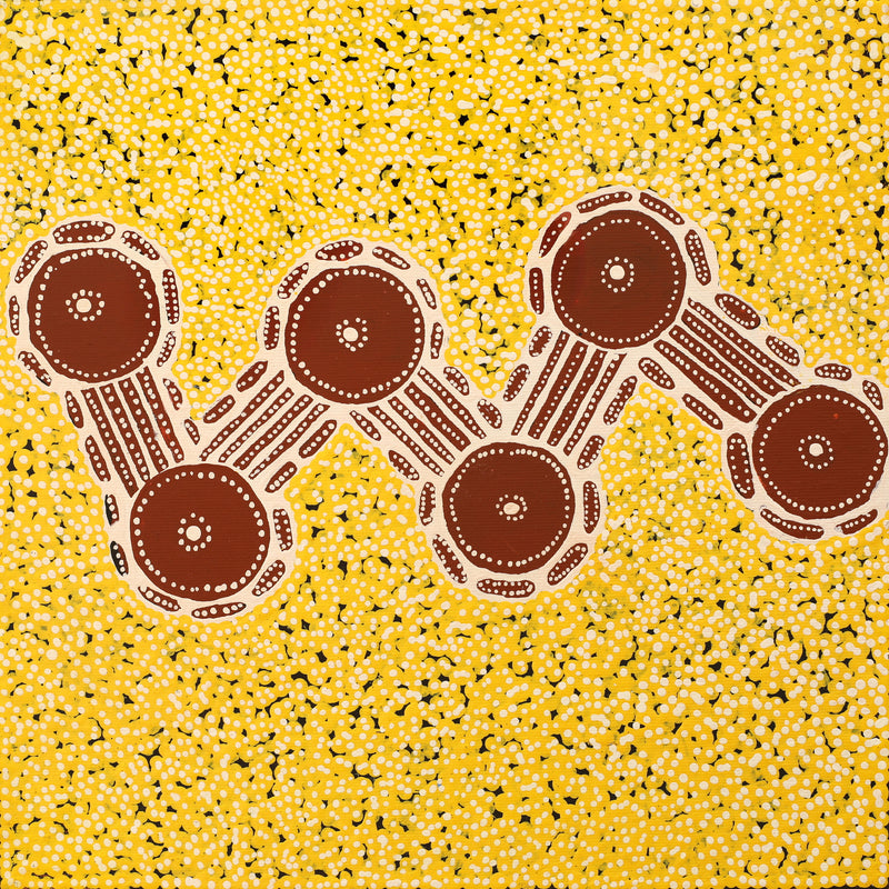 Aboriginal Artwork by Theresa Napurrurla Ross, Pamapardu Jukurrpa (Flying Ant Dreaming) - Warntungurru, 30x30cm