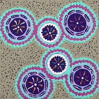 Aboriginal Artwork by Theresa Napurrurla Ross, Pamapardu Jukurrpa (Flying Ant Dreaming) - Warntungurru, 30x30cm