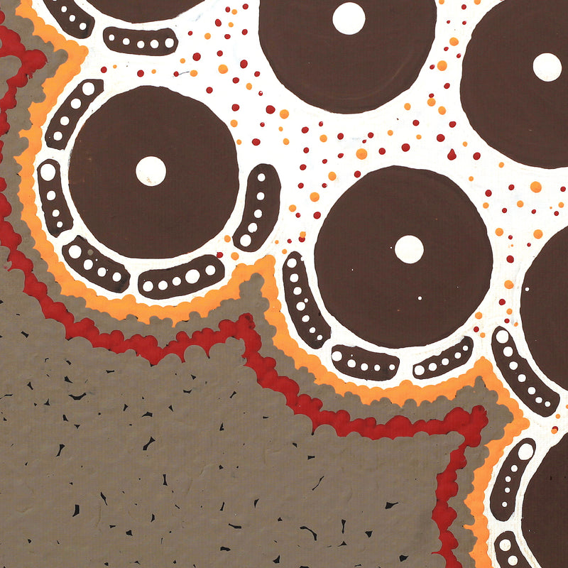 Aboriginal Artwork by Theresa Napurrurla Ross, Pamapardu Jukurrpa (Flying Ant Dreaming) - Warntungurru, 30x30cm