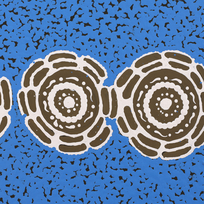Aboriginal Artwork by Theresa Napurrurla Ross, Pamapardu Jukurrpa (Flying Ant Dreaming) - Warntungurru, 30x30cm